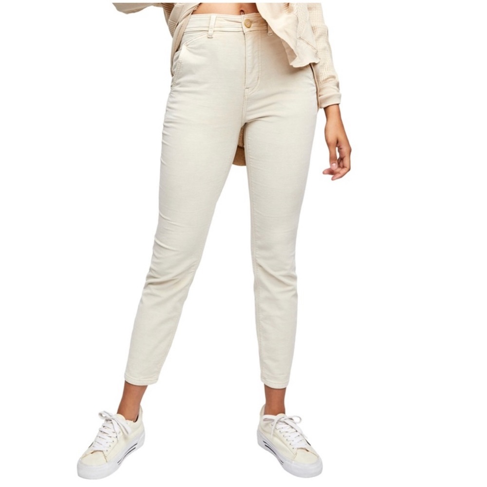 Free People Women Fine Line Cropped Jeans Moon Rising